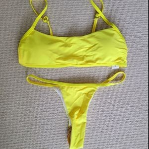 Bright Yellow Bikini w/ Thong Bottoms sz S